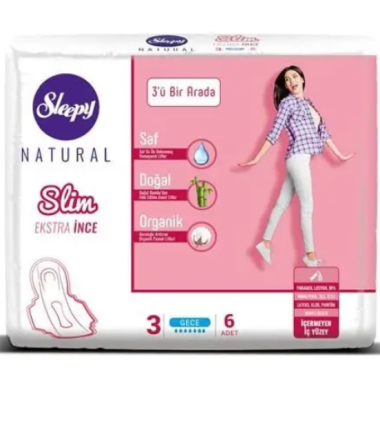 SLEEPY NATURAL Slim Lady Sanitary Napkin  hypoallergéniques "NORMAL" x 8
