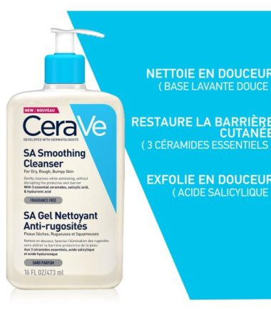 CeraVe SA Gel Nettoyant Anti-Rugosités | Peau Sèche Et Rugueuse | 473ml