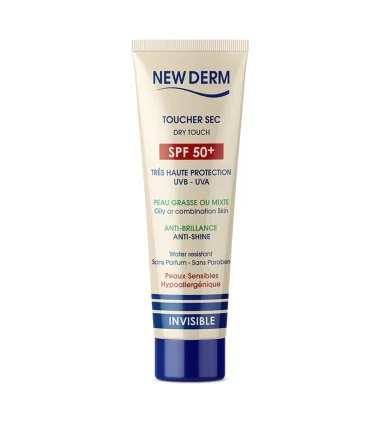NEW DERM Crème solaire invisible SPF50+ TOUCHER SEC