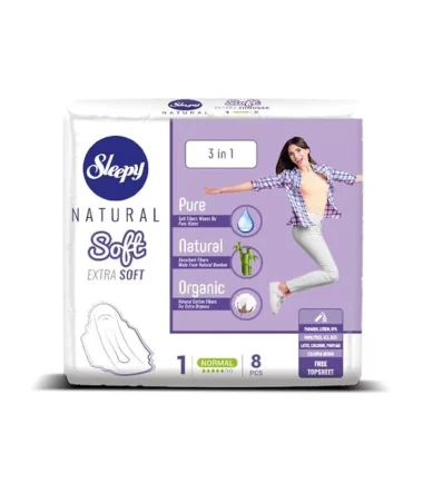 SLEEPY NATURAL Soft Lady Sanitary Napkin  hypoallergéniques "NORMAL" x 8