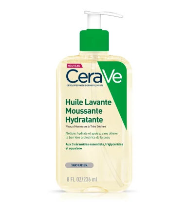 CeraVe Huile Lavante Moussante Hydratante Peau Très Sèche à Atopique | 236ml