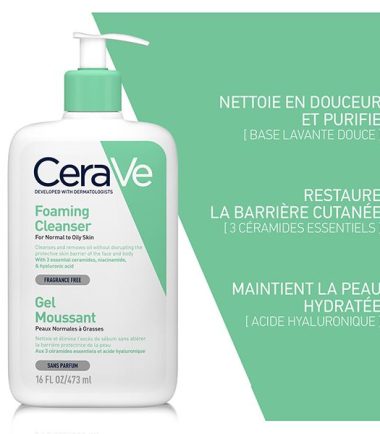 CeraVe Gel Moussant Nettoyant Peau Normale à Grasse | 473ml