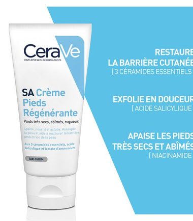CeraVe SA Crème Régénérante Pieds Très Secs et Abîmés | 88ml