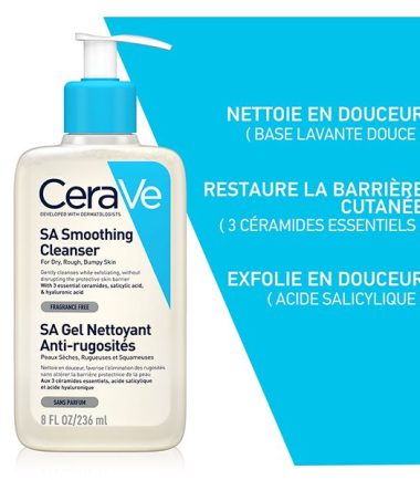 CeraVe SA Gel Nettoyant Anti-Rugosités Peau Sèche et Rugueuse | 236ml
