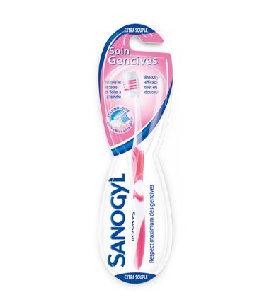 SANOGYL BROSSE À DENTS SOIN GENCIVES EXTRA SOUPLE ROSE, BLEU, VERT