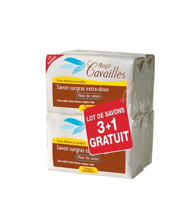 R.CAVAILLES SAVON PARFUME FLEUR DE COTON 3 x 250G+1