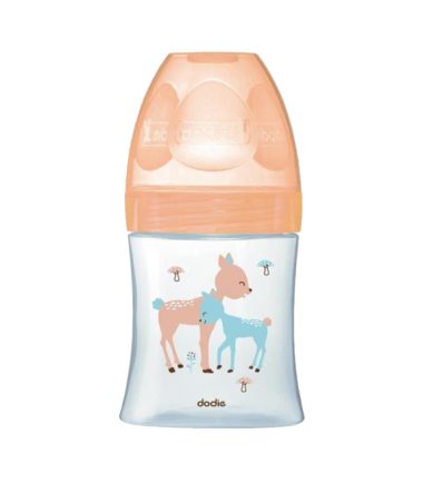 DODIE BIB SENS+ VERRE 150ML BEIGE BICHE 0-6 M TÉT PLATE D1