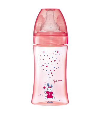 DODIE BIB INI+ 270ML ROSE LICORNE 0-6 M TET RONDE 3 VIT D2