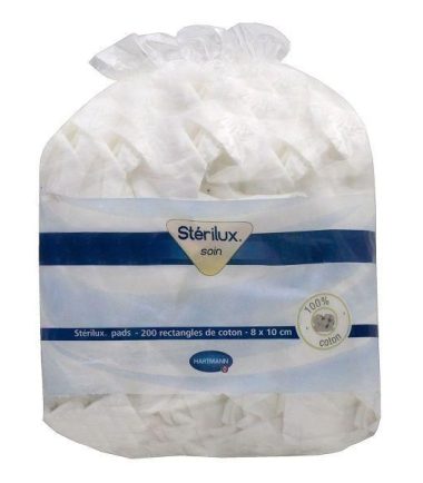 Hartmann Stérilux Coton Pads 8 x 10cm 200 unités