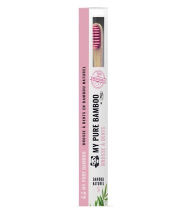 DENTI-SMILE BROSSE À DENTS BAMBOU MEDIUM ROSE