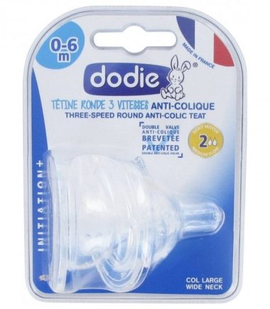 DODIE TETINE PLATE SENS+ ANTI COLIQUE D2 0-6M X2
