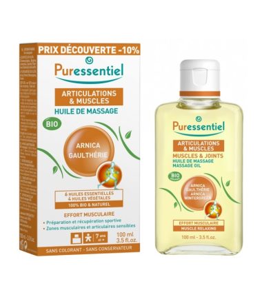 PURESSENTIEL ARTICULATION & MUSCLE HUILE DE MASSAGE BIO EFFORT MUSCLE ARNICA / GAULTHÉRIE FL 100ML